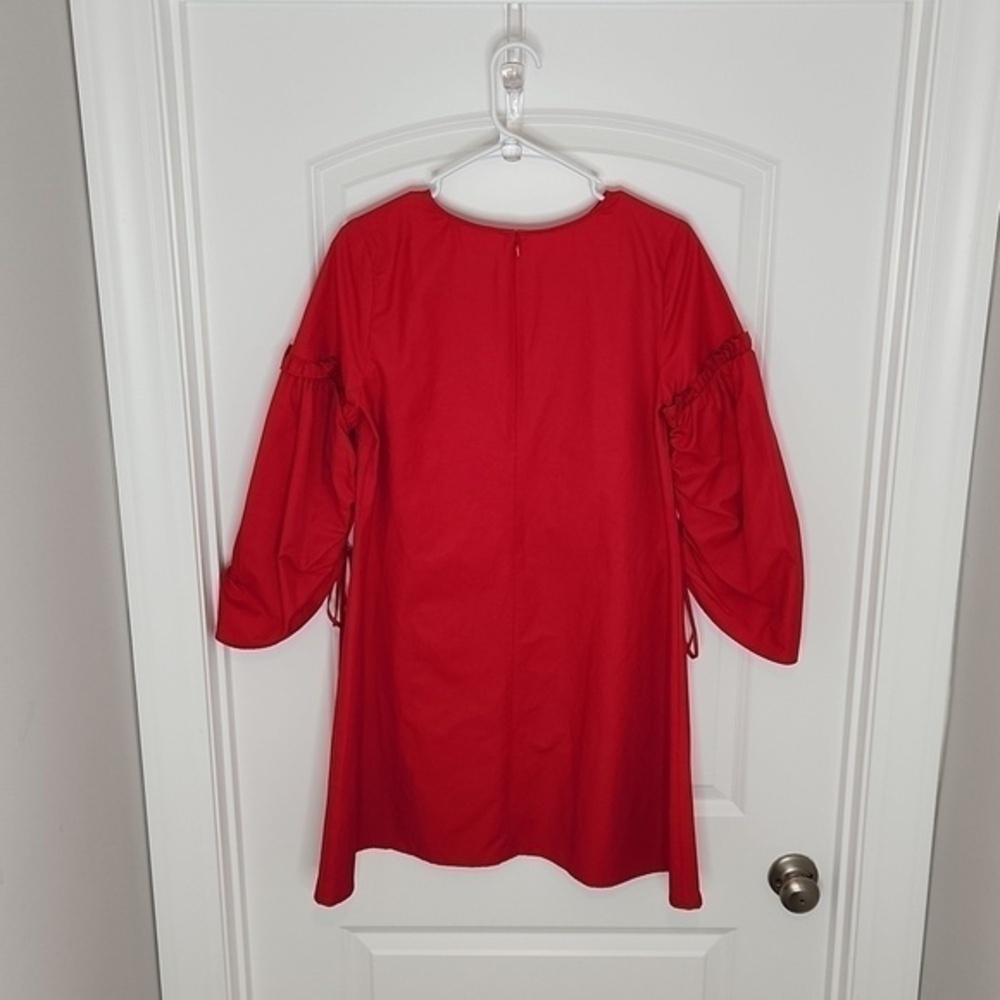 Halogen Red Parachute Ruffle Sleeve Shift Dress - Picture 7 of 8